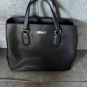 Kate Spade Laurel Way Evangelie Satchel Black (gold trim)